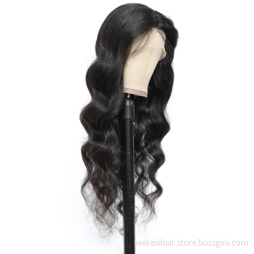 150% 180% 200% Density Straight Human Hair 4*4 Lace Closure Front Wig Unprocessed Brazilian Lace Wig Virgin Cuticle Aligned Hair